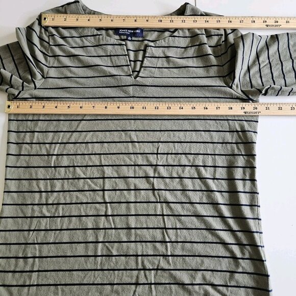 Jones New York Top Womens XL Lot of 2 Stripes 3/4 Sleeve Cotton Cottage Casual - Picture 5 of 16